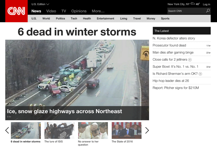 CNN Homepage circa 2015