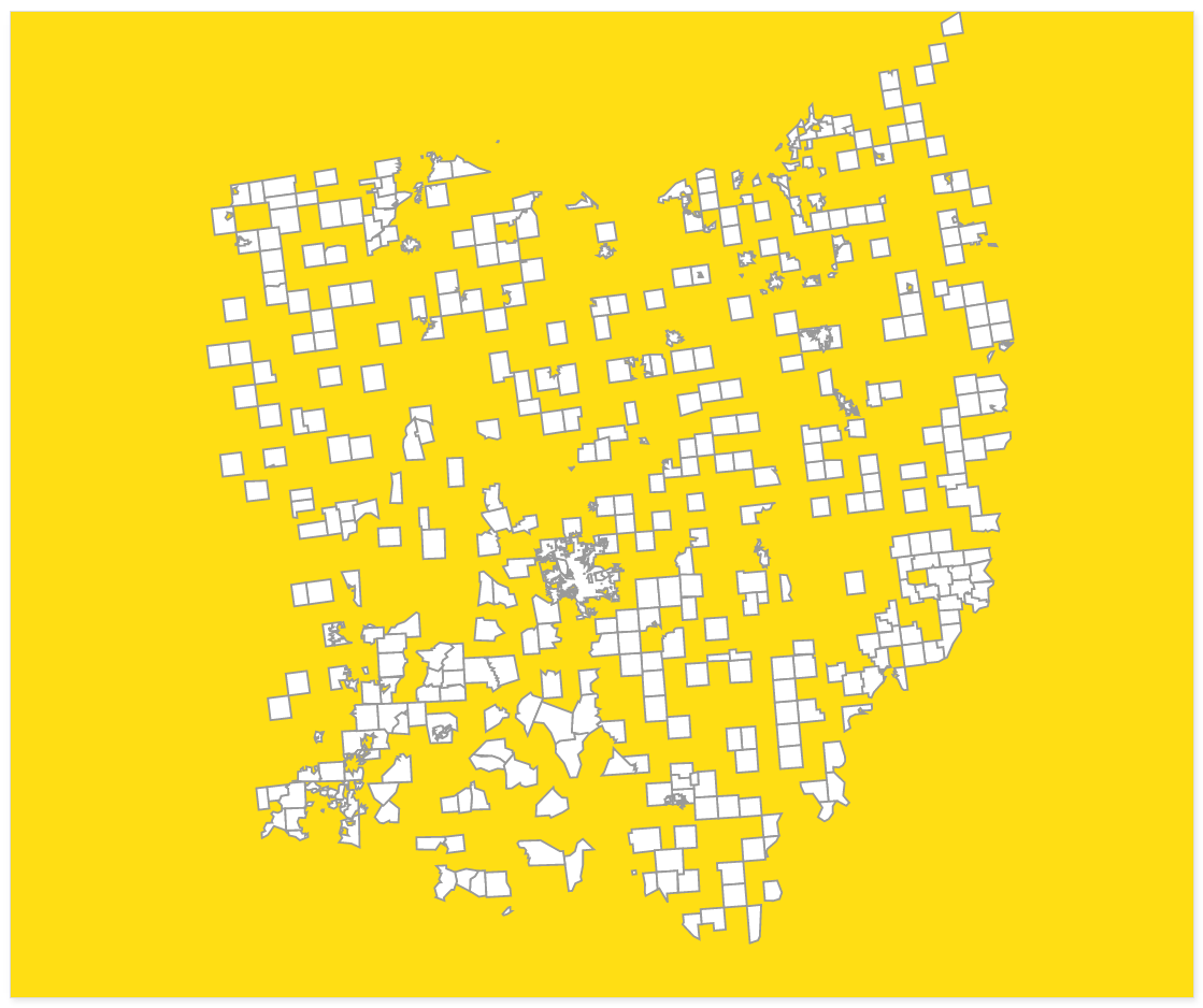 A broken map visualization