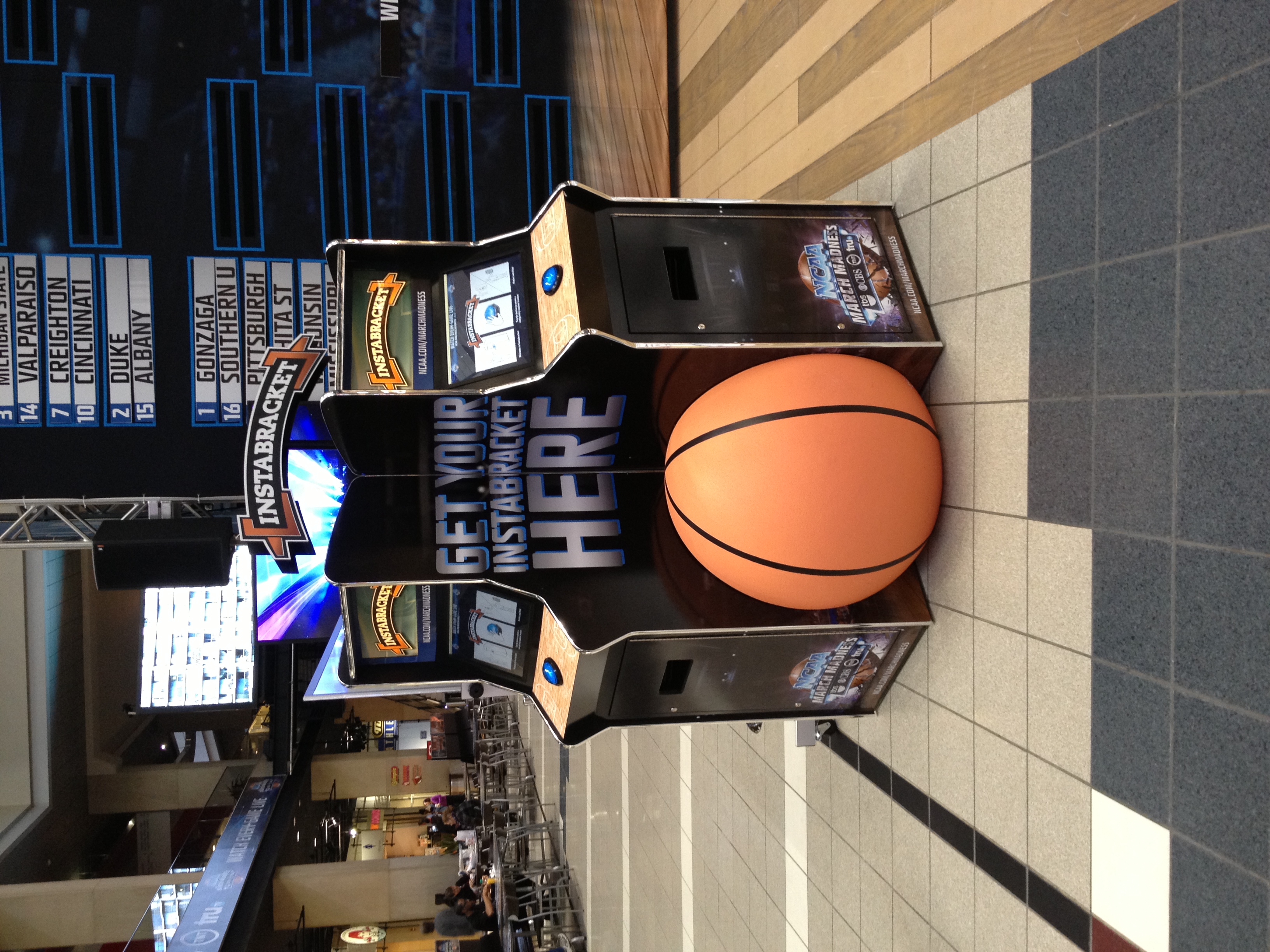 A NCAA bracket printing kiosk